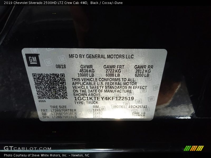 Black / Cocoa/­Dune 2019 Chevrolet Silverado 2500HD LTZ Crew Cab 4WD