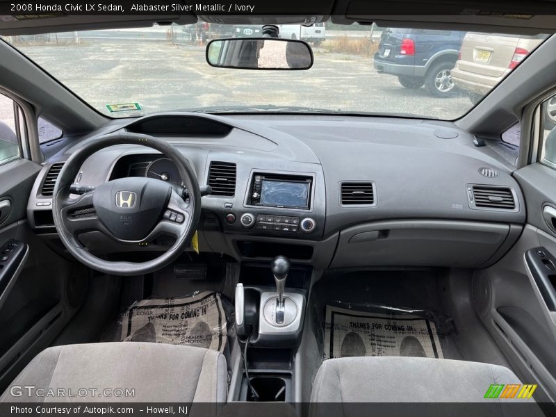 Alabaster Silver Metallic / Ivory 2008 Honda Civic LX Sedan