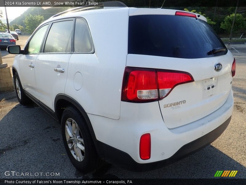 Snow White Pearl / Beige 2014 Kia Sorento LX AWD
