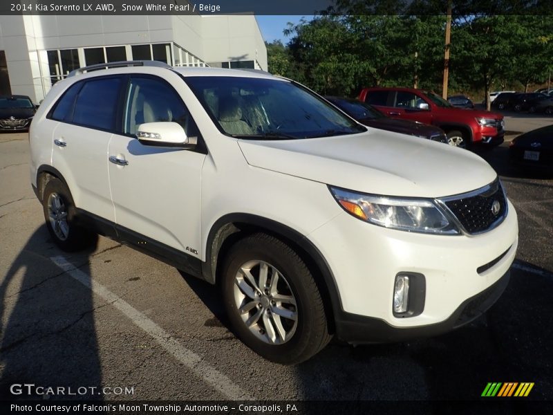 Snow White Pearl / Beige 2014 Kia Sorento LX AWD