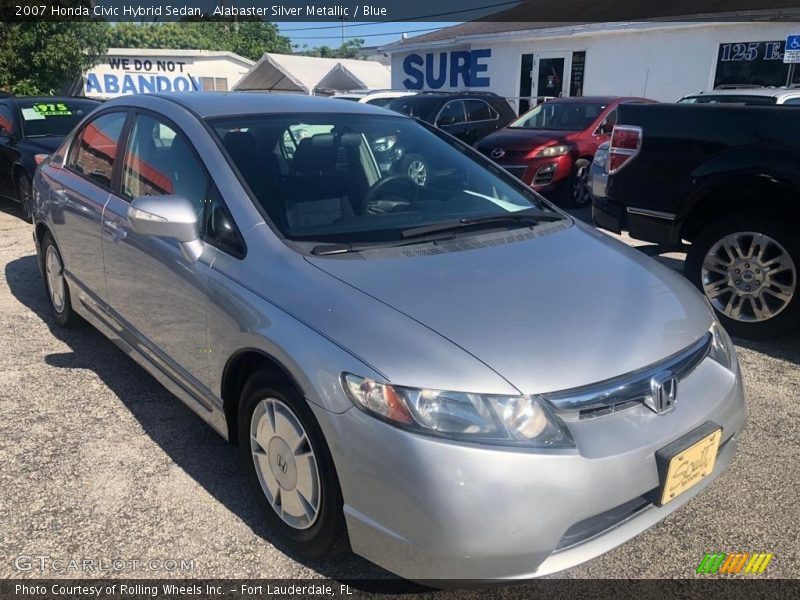 Alabaster Silver Metallic / Blue 2007 Honda Civic Hybrid Sedan