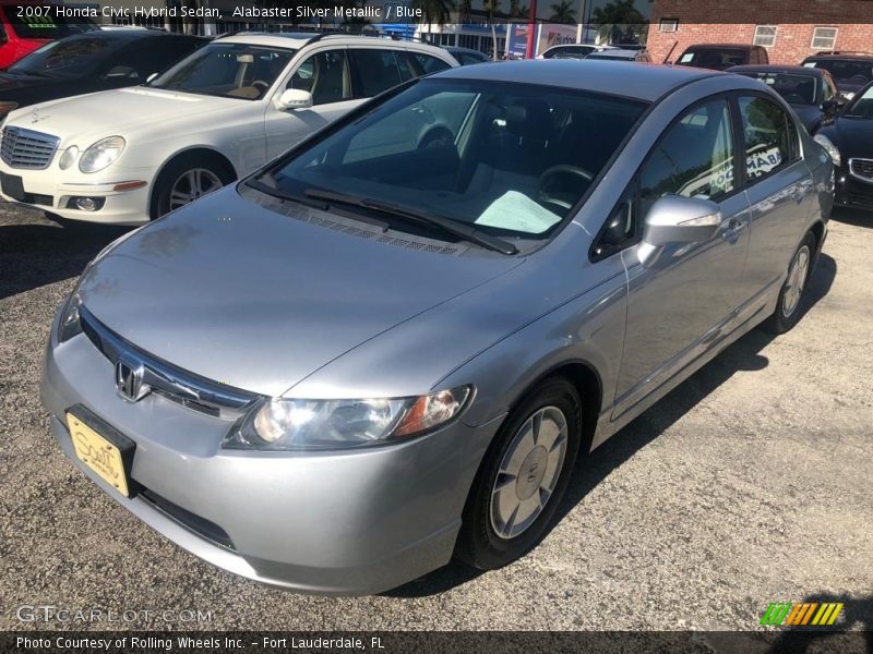 Alabaster Silver Metallic / Blue 2007 Honda Civic Hybrid Sedan