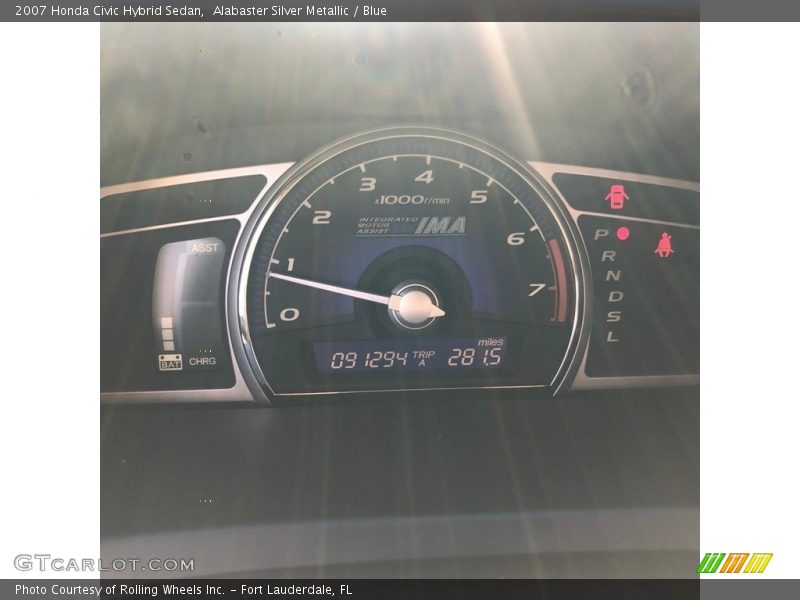 Alabaster Silver Metallic / Blue 2007 Honda Civic Hybrid Sedan