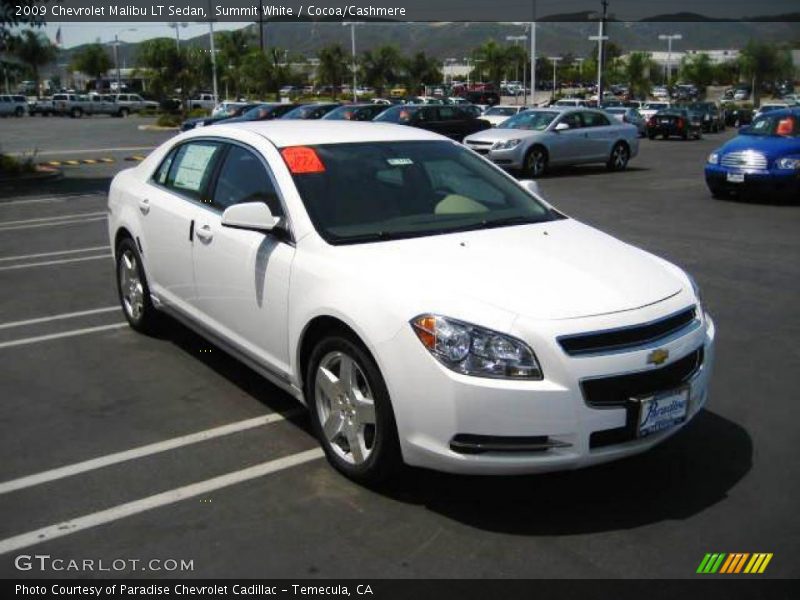 Summit White / Cocoa/Cashmere 2009 Chevrolet Malibu LT Sedan
