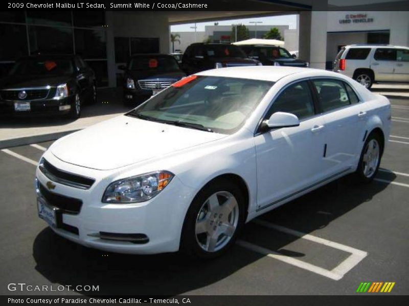 Summit White / Cocoa/Cashmere 2009 Chevrolet Malibu LT Sedan
