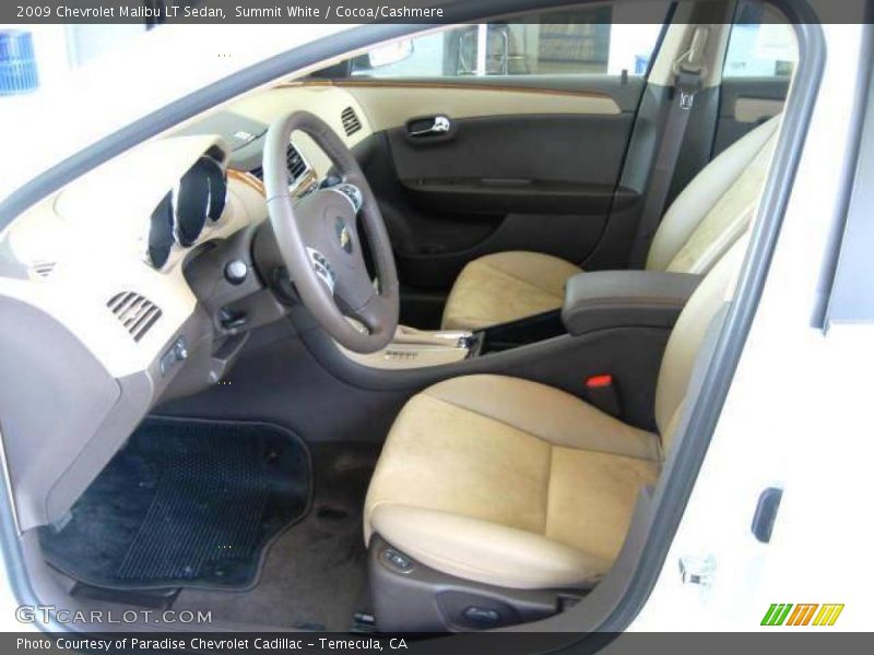 Summit White / Cocoa/Cashmere 2009 Chevrolet Malibu LT Sedan