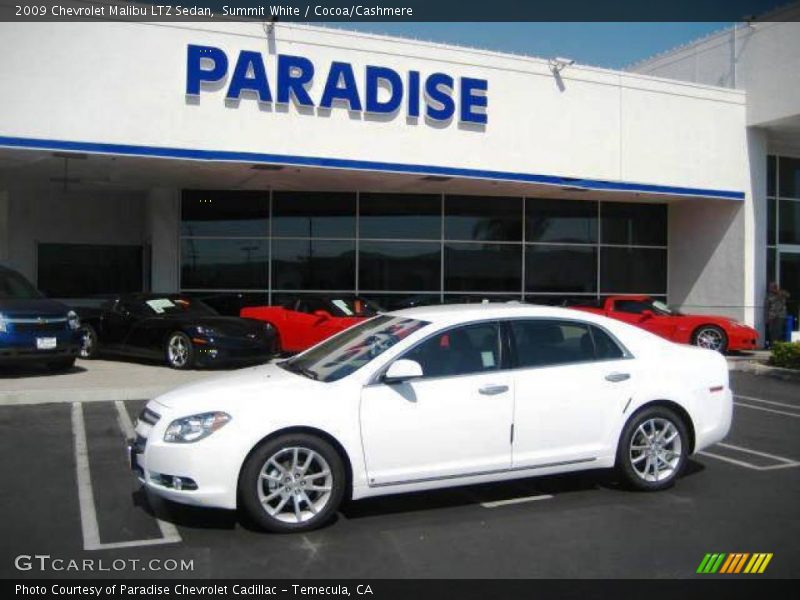 Summit White / Cocoa/Cashmere 2009 Chevrolet Malibu LTZ Sedan