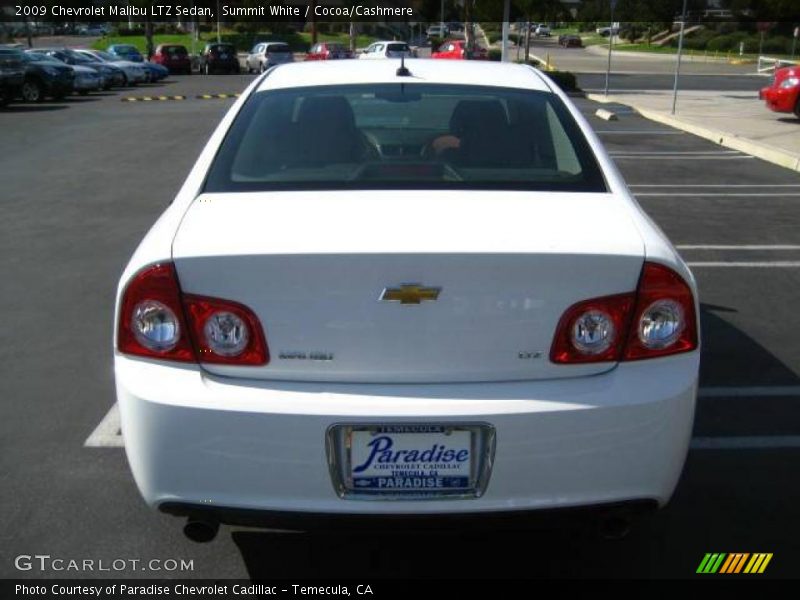 Summit White / Cocoa/Cashmere 2009 Chevrolet Malibu LTZ Sedan