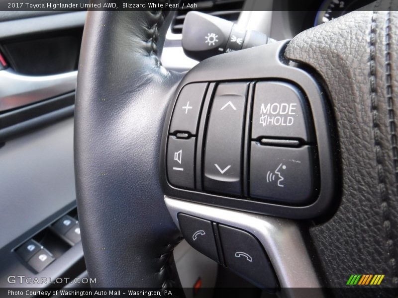 Blizzard White Pearl / Ash 2017 Toyota Highlander Limited AWD