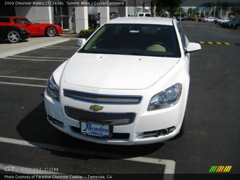 Summit White / Cocoa/Cashmere 2009 Chevrolet Malibu LTZ Sedan