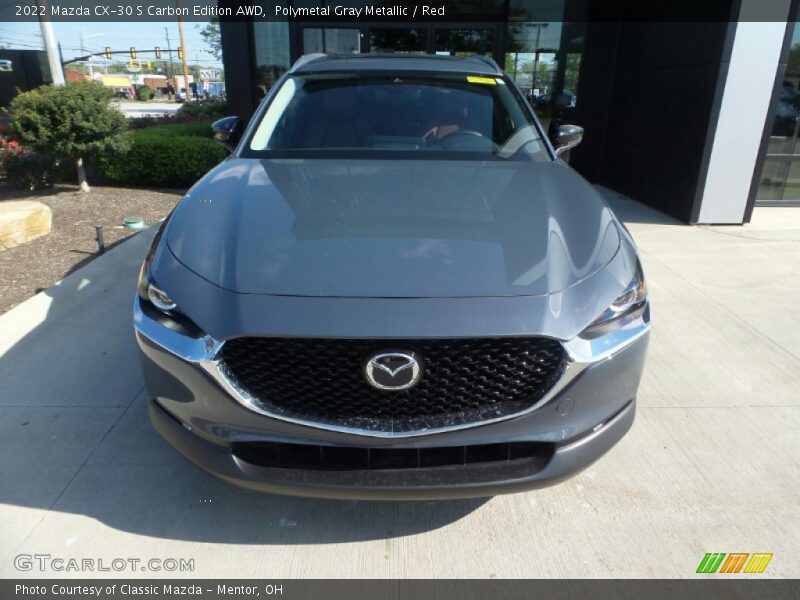 Polymetal Gray Metallic / Red 2022 Mazda CX-30 S Carbon Edition AWD