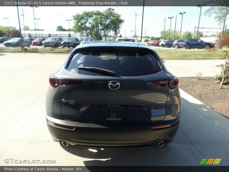 Polymetal Gray Metallic / Red 2022 Mazda CX-30 S Carbon Edition AWD