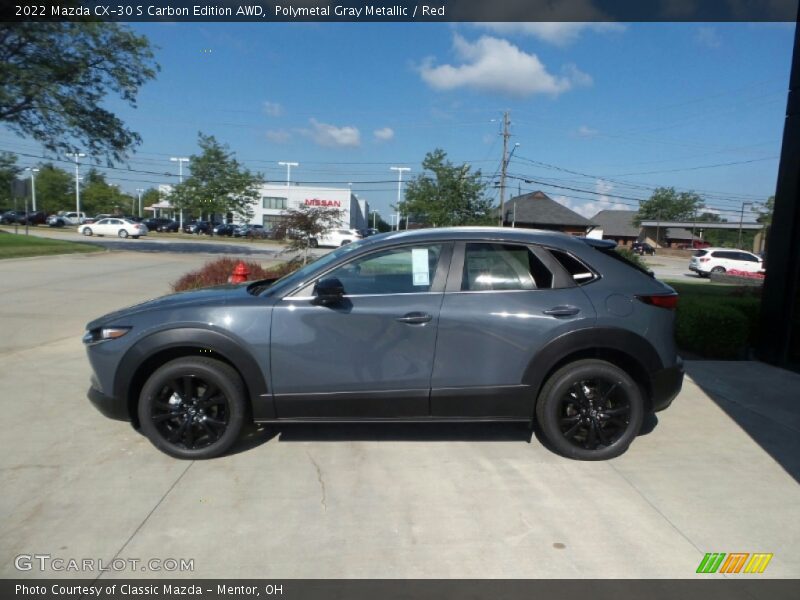 Polymetal Gray Metallic / Red 2022 Mazda CX-30 S Carbon Edition AWD