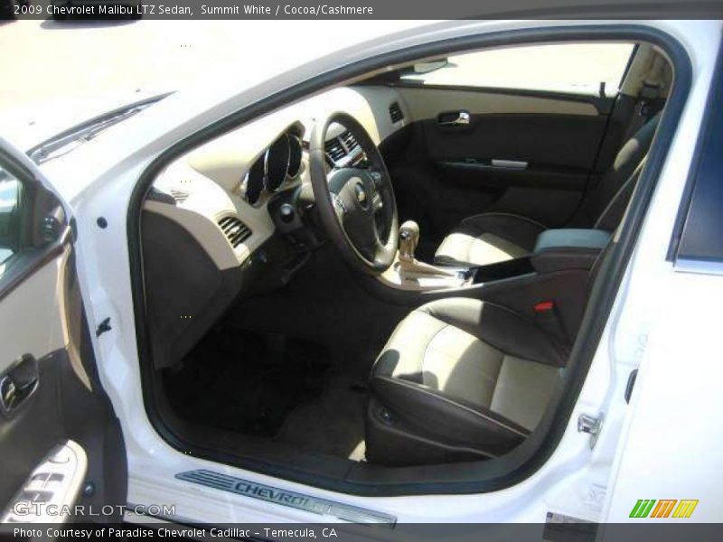 Summit White / Cocoa/Cashmere 2009 Chevrolet Malibu LTZ Sedan