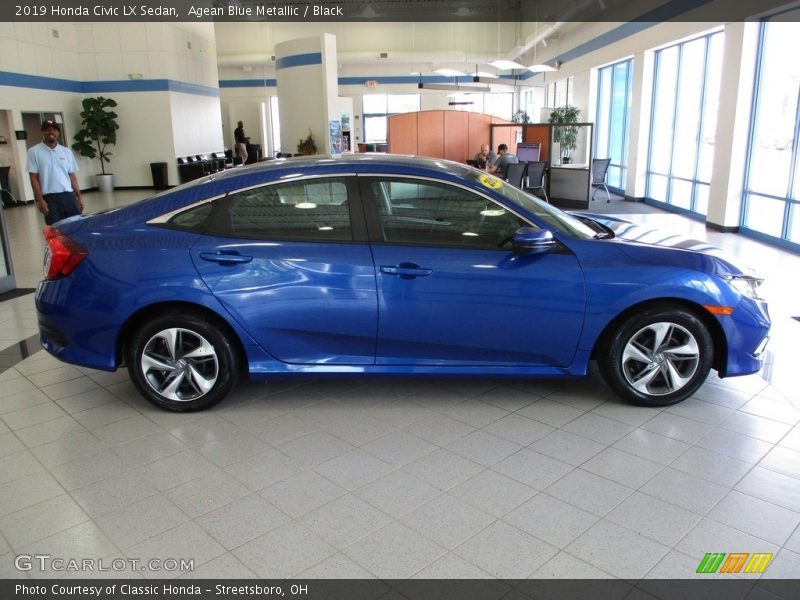Agean Blue Metallic / Black 2019 Honda Civic LX Sedan