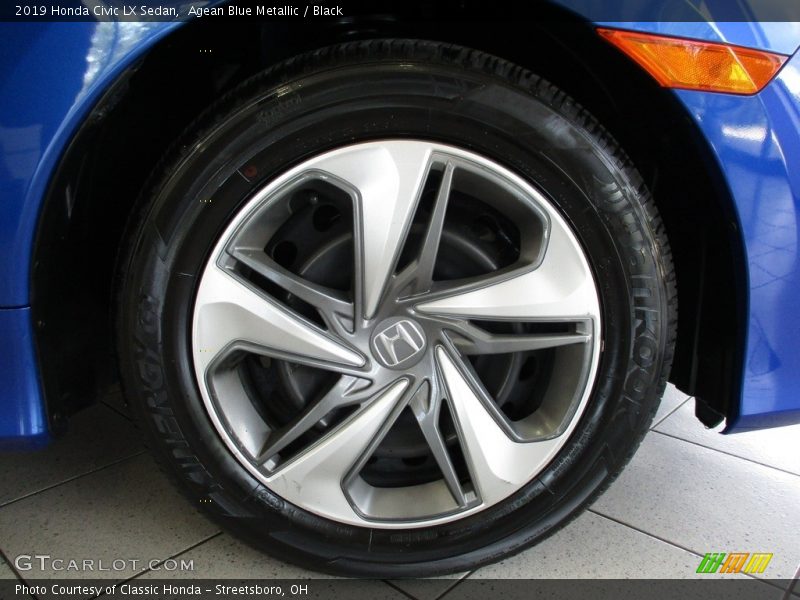 Agean Blue Metallic / Black 2019 Honda Civic LX Sedan