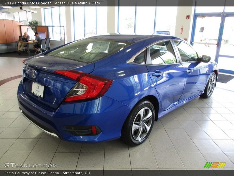 Agean Blue Metallic / Black 2019 Honda Civic LX Sedan