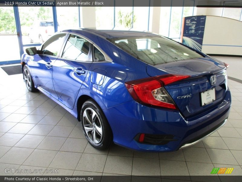 Agean Blue Metallic / Black 2019 Honda Civic LX Sedan