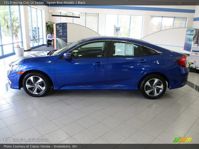 Agean Blue Metallic / Black 2019 Honda Civic LX Sedan