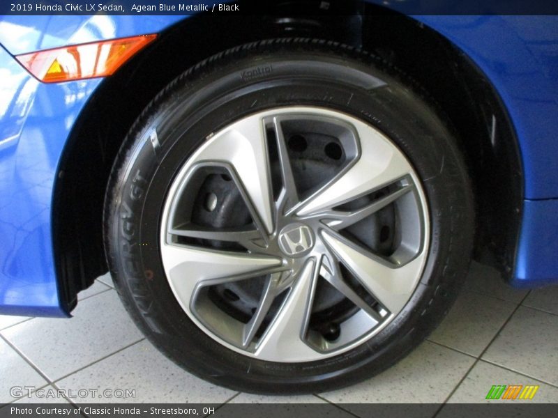 Agean Blue Metallic / Black 2019 Honda Civic LX Sedan