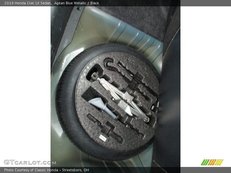 Agean Blue Metallic / Black 2019 Honda Civic LX Sedan
