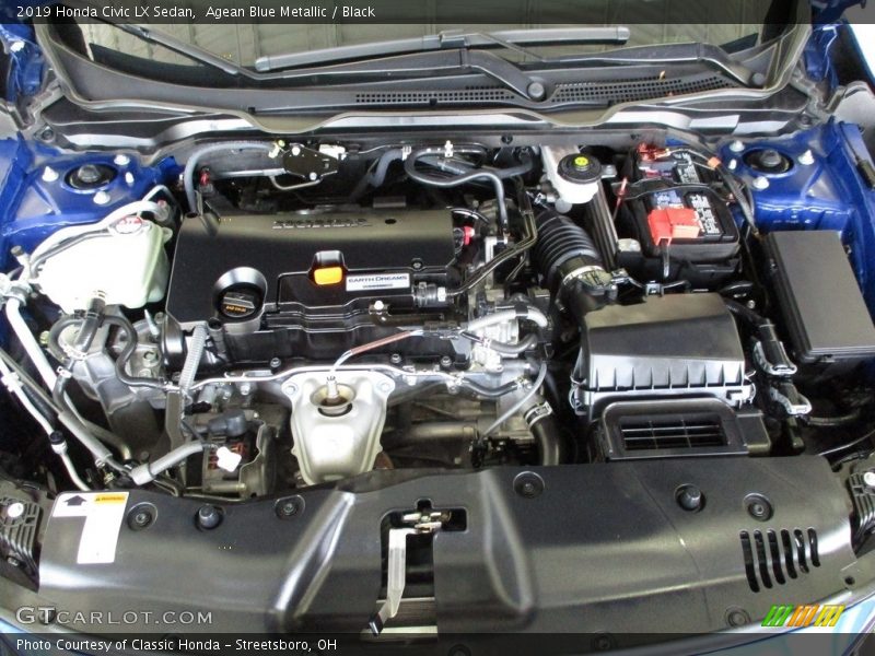 Agean Blue Metallic / Black 2019 Honda Civic LX Sedan