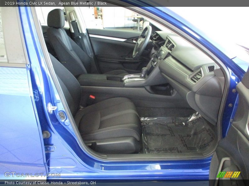 Agean Blue Metallic / Black 2019 Honda Civic LX Sedan