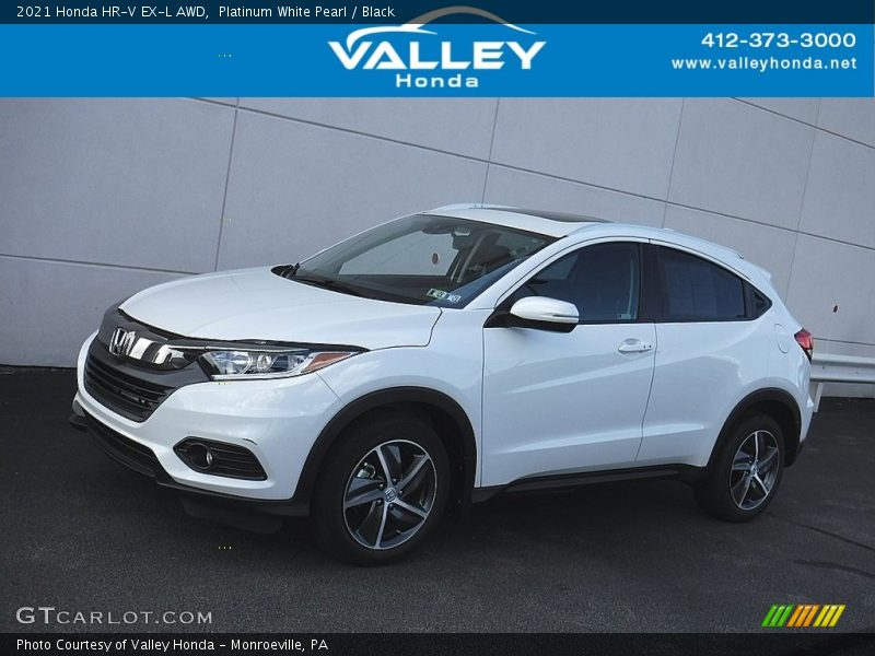 Platinum White Pearl / Black 2021 Honda HR-V EX-L AWD