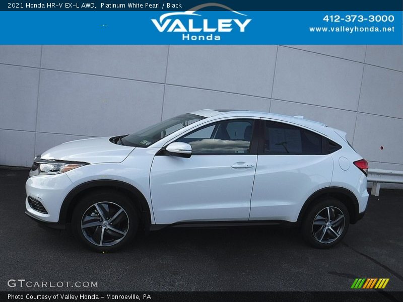 Platinum White Pearl / Black 2021 Honda HR-V EX-L AWD
