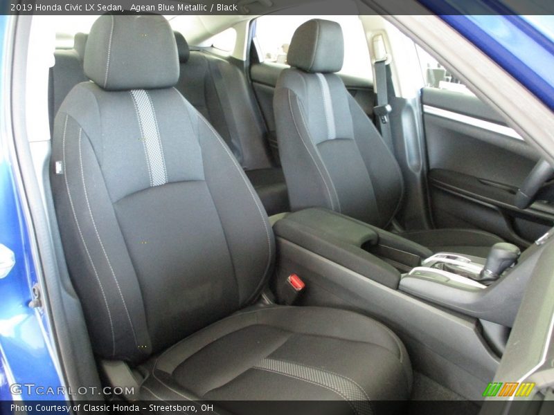 Agean Blue Metallic / Black 2019 Honda Civic LX Sedan