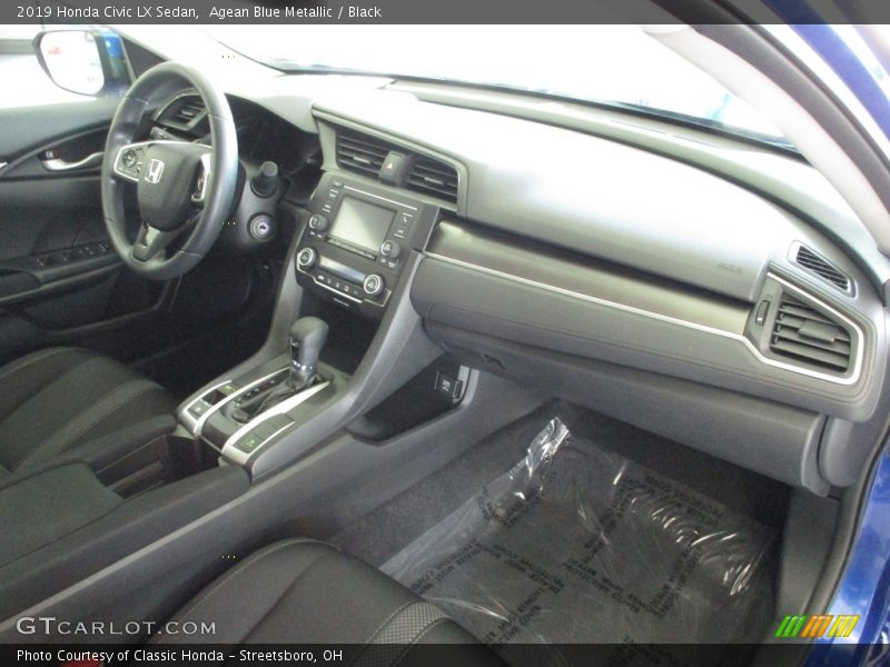 Agean Blue Metallic / Black 2019 Honda Civic LX Sedan