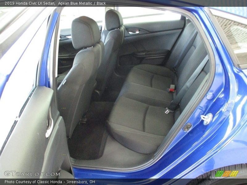 Agean Blue Metallic / Black 2019 Honda Civic LX Sedan