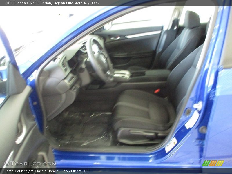 Agean Blue Metallic / Black 2019 Honda Civic LX Sedan