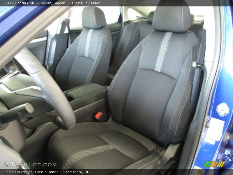 Agean Blue Metallic / Black 2019 Honda Civic LX Sedan