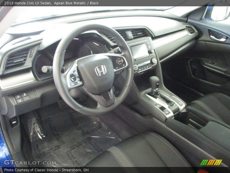 Agean Blue Metallic / Black 2019 Honda Civic LX Sedan