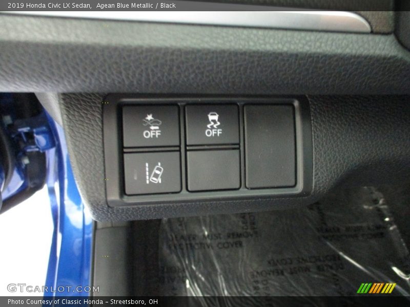Agean Blue Metallic / Black 2019 Honda Civic LX Sedan