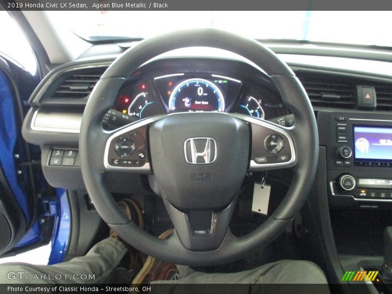 Agean Blue Metallic / Black 2019 Honda Civic LX Sedan