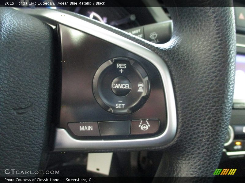 Agean Blue Metallic / Black 2019 Honda Civic LX Sedan