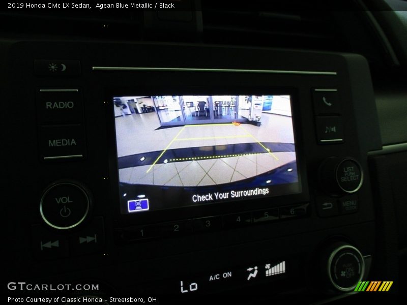 Agean Blue Metallic / Black 2019 Honda Civic LX Sedan