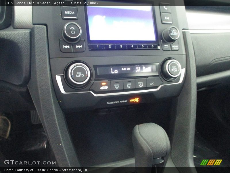 Agean Blue Metallic / Black 2019 Honda Civic LX Sedan
