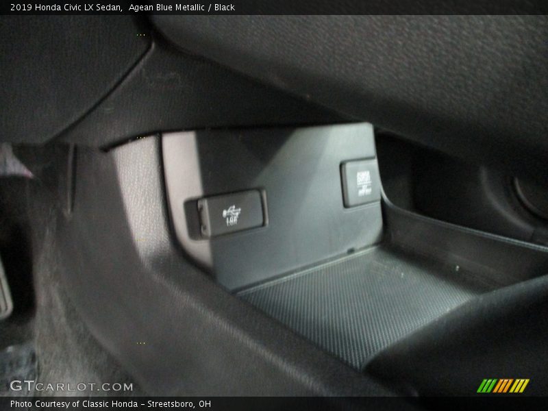 Agean Blue Metallic / Black 2019 Honda Civic LX Sedan