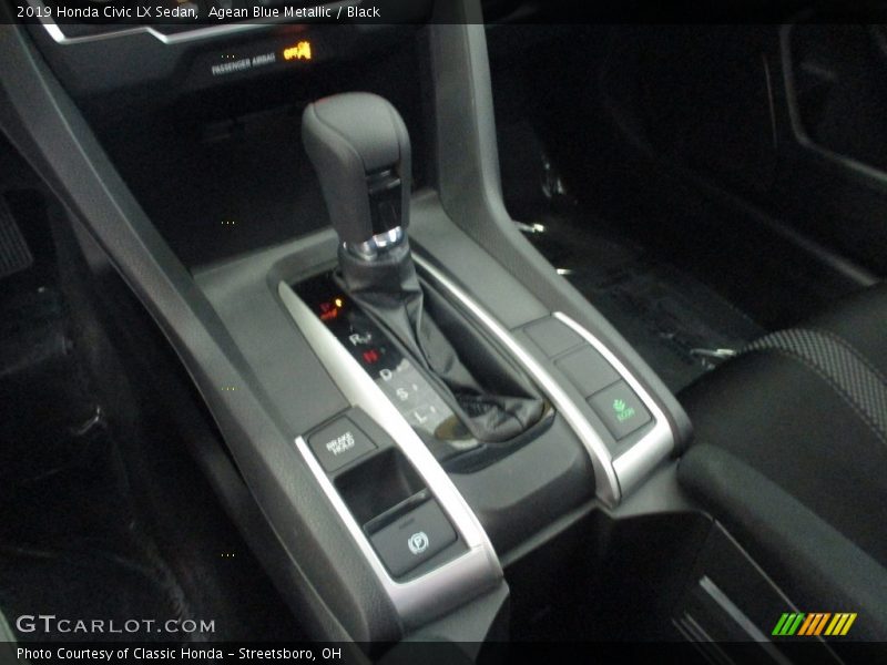 Agean Blue Metallic / Black 2019 Honda Civic LX Sedan