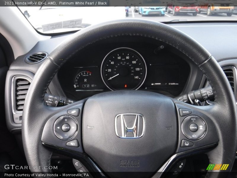 Platinum White Pearl / Black 2021 Honda HR-V EX-L AWD