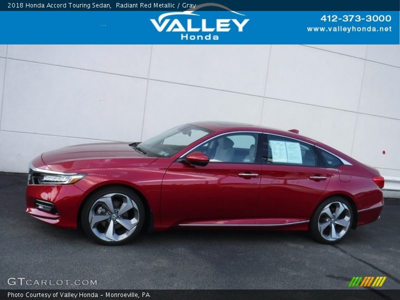 Radiant Red Metallic / Gray 2018 Honda Accord Touring Sedan