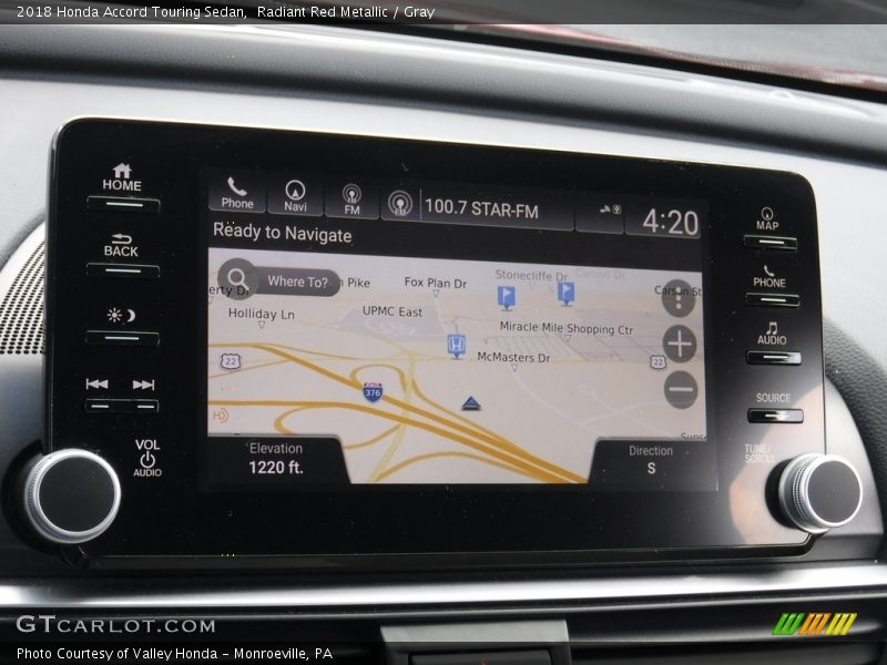 Radiant Red Metallic / Gray 2018 Honda Accord Touring Sedan