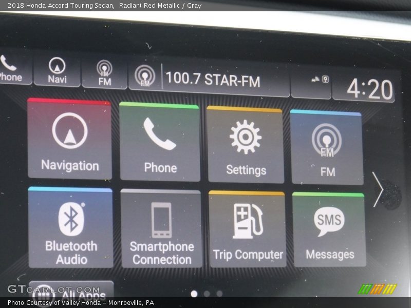 Radiant Red Metallic / Gray 2018 Honda Accord Touring Sedan