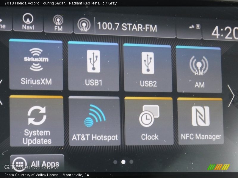Radiant Red Metallic / Gray 2018 Honda Accord Touring Sedan