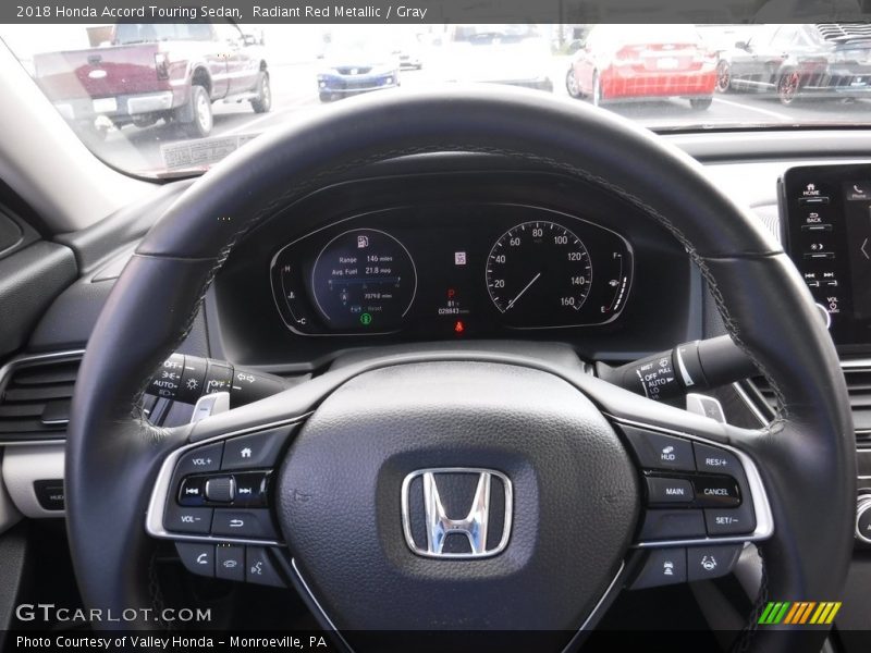 Radiant Red Metallic / Gray 2018 Honda Accord Touring Sedan