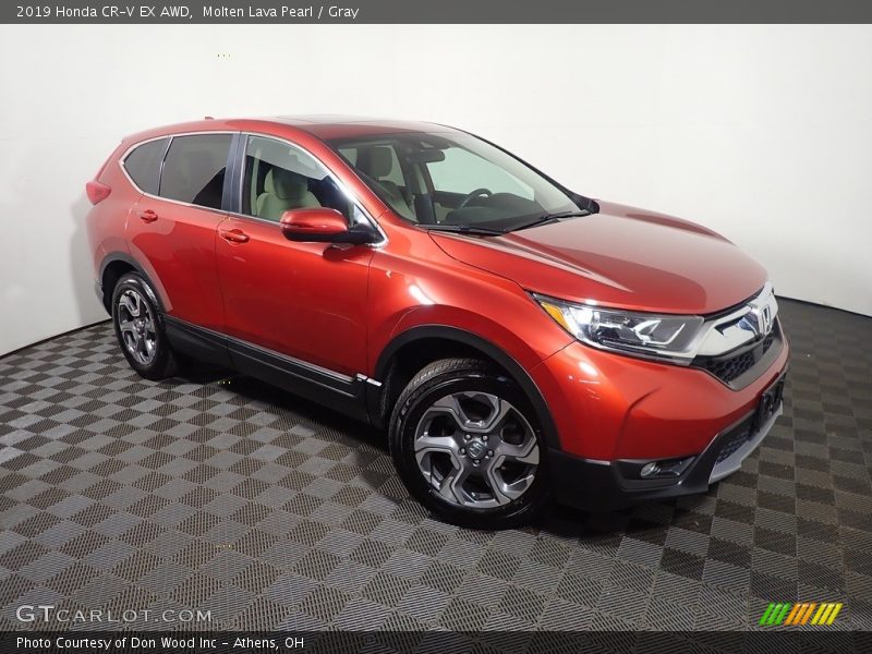 Molten Lava Pearl / Gray 2019 Honda CR-V EX AWD