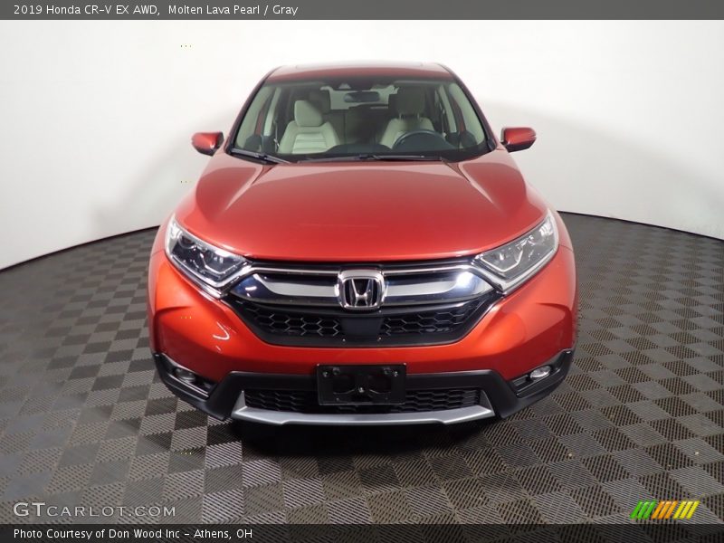Molten Lava Pearl / Gray 2019 Honda CR-V EX AWD